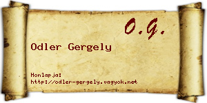 Odler Gergely névjegykártya